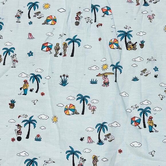 Vans Party Train Beach Button Up Shirt Men Large Palm Trees Summer Tee New - Picture 5 of 8